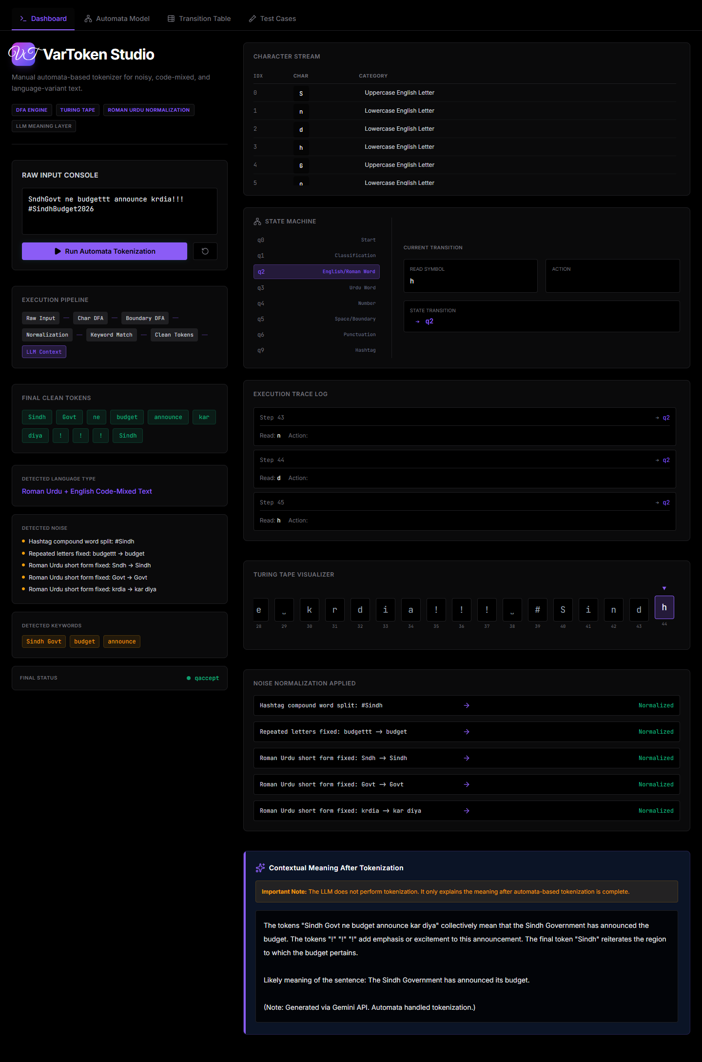 VarToken Studio Detailed Workflow Screen 1